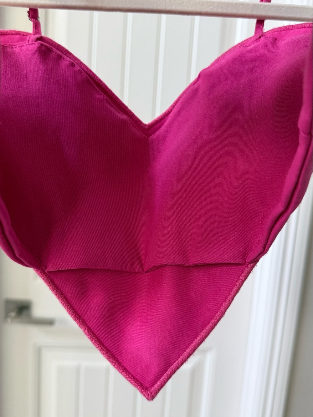 Zara Hot Pink Heart-Shaped Bandeau Crop Top Size S - Picture 4 of 4